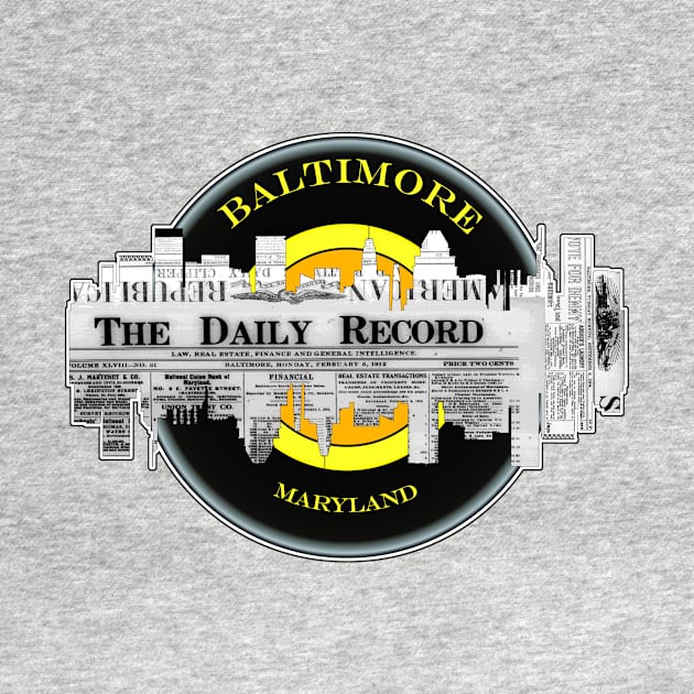Baltimore Vintage News Skyline by crunchysqueak